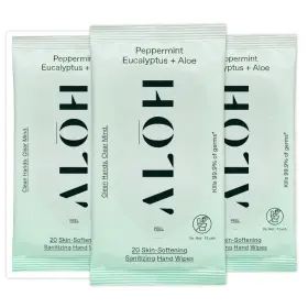 1029727 ALO Peppermint Eucalyptus Aloe Sanitizing Wipes Clean