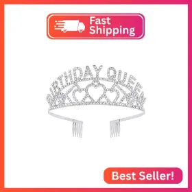 Aoprie C03cef221 Silver Birthday Tiara And Crown For Women - Queen Headband With Rhineston
