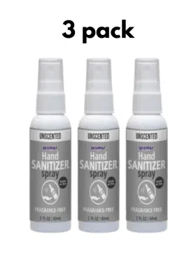 Aromar 011586436435 3pc Hand Sanitizer Spray Unscented 2oz Antibacterial Cleaner
