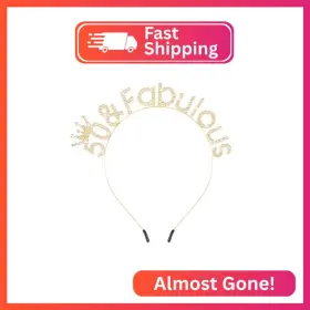 Atoden Ef9359 50th Birthday Decorations For Women - Gold Tiara Queen Crown Fabulous He
