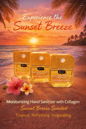 B-pure 049696240260 Lot Of 3 B-pure Moisturizing Hand Sanitizers With Collagen- Sunset Breeze Scent