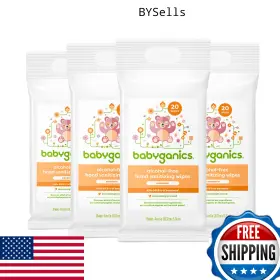 B00NVLPB5O BABYGANICS Alcohol Sanitizing Wipes Mandarin Kills