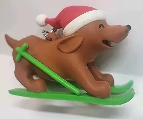 11215 BATH BODY WORKS Pocketbac Christmas Dog Skiing Pocket