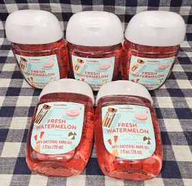 Bath & Body Works 200198026090 5-pack All New Fresh Watermelon Pocketbac Sanitizers 1 Oz And