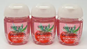 Bath & Body Works 667543410200 3 And Sweet As Strawberries Pocketbac Anti Bac Hand Gel Sanitizer