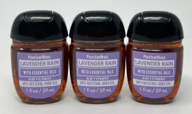 Bath & Body Works 667544885618 3 Rare Lavender Rain Pocketbac Anti Bacterial Hand Gel Sanitizer