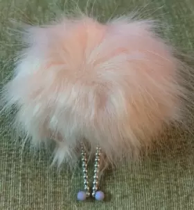 B-bw BATH BODY WORKS Pink Puffball Pocket Bac Holder Clip #2