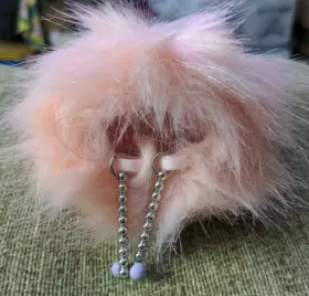 B-bw BATH BODY WORKS Pink Puffball Pocket Bac Holder Clip #3