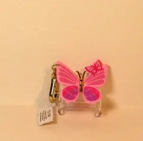 667555965460 BATH BODY WORKS Pink Butterfly Clip Pocketbac