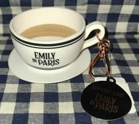 667659345588 BATH BODY WORKS Latte Cup Saucer Emily Pocketbac