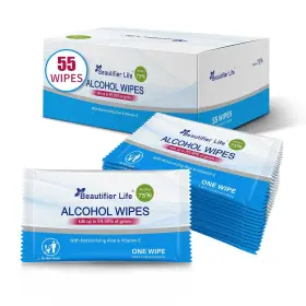 976256070002 BEAUTIFIER LIFE Travel Wipes Wrapped Alcohol