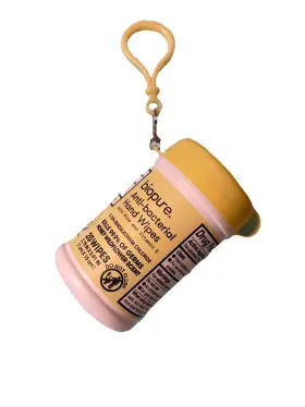 810146468998 BIOPURE Anti Bacterial Travel Wipe Key Chains