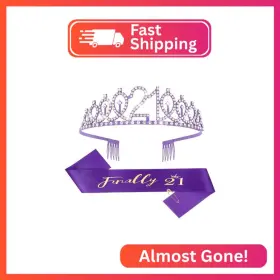 AC0310 CIEHER Birthday Tiara Sash Crown