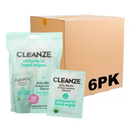 FF17831PCS6 CLEANZE Antibacterial Sanitizing Individual Wipe