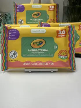88874 CRAYOLA Pack Antibacterial Wipes Kids Travel Camping
