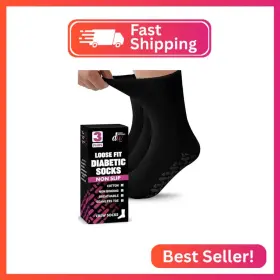 Debra Weitzner Sck-grp-crw-9 Non-binding Loose Fit Sock - Non-slip Diabetic Socks For Men And