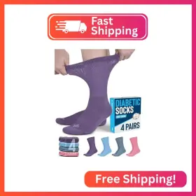 Doctors Select 517sm005 Diabetic Socks - 4 Pairs Non Binding For Women And Men