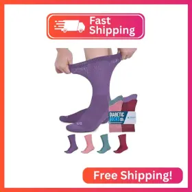 Doctors Select 517sm006 Diabetic Socks For Women And Men - 4 Pairs Non Binding D