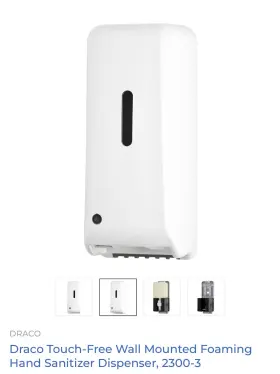 2300-3 DRACO Touch Wall Foaming Sanitizer Dispenser Cartridge