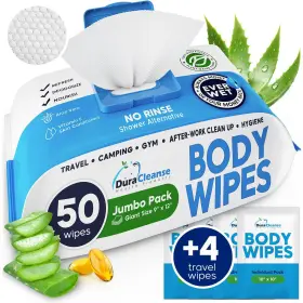 C44-B0BMQWJPDS DURACLEANSE Body Wipes Bathing Rinse Travel