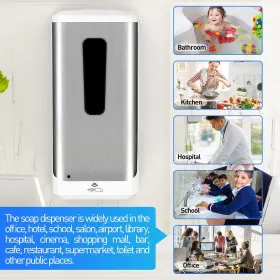 1308 ERUULE Touchless Wall Steel Sanitizer Dispenser #2