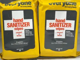636874221939 EVERYONE Pack Body Sanitizer Wipes Coconut Lemon