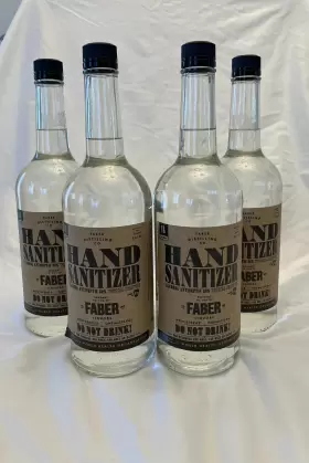 659682958071 FABER DISTILLING CO Glass Bottle Sanitizer