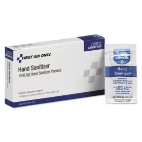 750013 FIRST AID ONLY Gel Sanitizer Packets Clean Scent Box