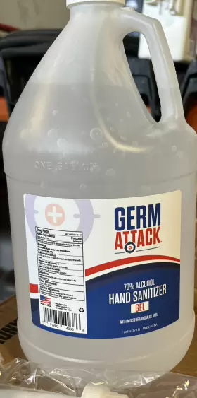 14938EA GERM ATTACK Sanitizer Gel Alcohol Aloe Vera Gallon #2