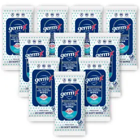 072785144026 GERM-X Advanced Single Sanitizer Wipes Drying