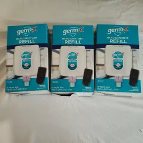 Germ-x 198217000019 3 Hand Sanitizer Dispenser Kits 1150ml Refill Easy Install Elimination Syst