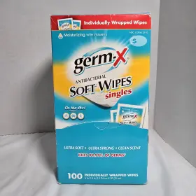 MC1071B GERM-X Antibacterial Wipes Singles Disposable Box