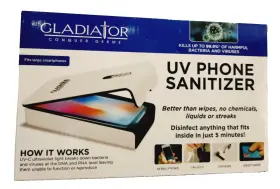 842149090371 GLADIATOR Uv Sanitizer Box Sterilizes Phone