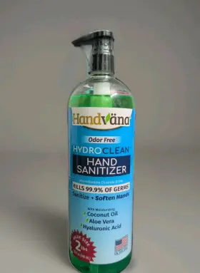 Handvana Hcg32 Hydroclean Gel Hand Sanitizer Coconut Oil Aloe Vera Exp 7/22 Value Size