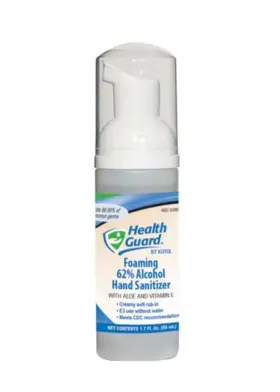 Health Guard 68817 Lot Of 24 1.7 Oz 62% Alcohol Foaming Hand Sanitizer Travel Bottle
