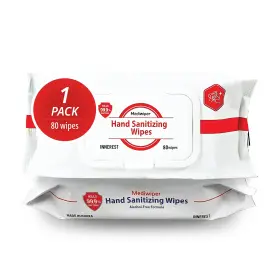 Mediwiper 736140804030 80count Alcohol-free Sanitizing Wipes Antibacterial Wet Wipe Travel Hand S