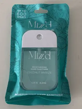 60900 MIZZ D Mizzz Scented Sanitizer Spray Coconut Breeze