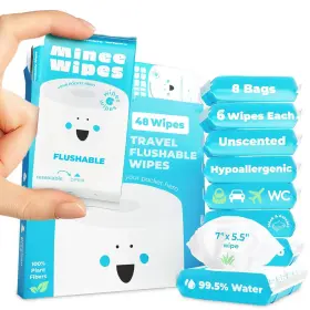 MFW10 MOONIES Impossibly Travel Flushable Wipes Water Aloe