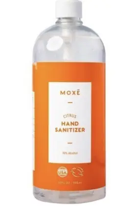 850018340281 MOXE Citrus Sanitizer Gel Pack Alcohol