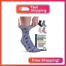 456SM005 PEMBROOK Ankle Diabetic Socks Women Men Flowers