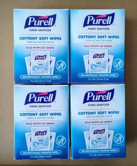 073852299557 PURELL Cottony Sanitizing Wipes Wrapped