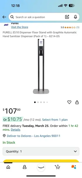 8214-DS PURELL Dispenser Floor Stand