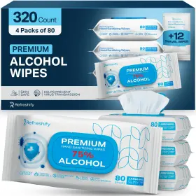 313028210284 REFRESHIFY Alcohol Wipes Unscented Sanitizing Wi