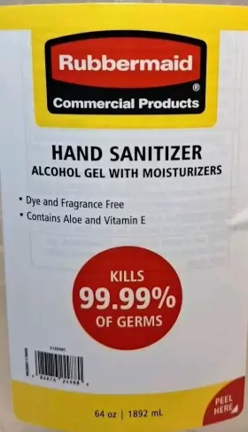 2133301 RUBBERMAID Sanitizer Pump Bottle Gel Unscented Aloe #2