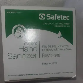 17353 SAFETEC Sanitizer Scent Packets Box Kills Germs