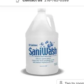 34455 SAFETEC Saniwash Antimicrobial Soap Gallon Contains