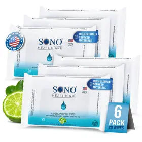 854140004592 SONO Alcohol Sanitizing Wipes Bergamot Aloe Oil