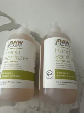RS-574 SUGAR RAW Sanitizer Gel Coconut Lemon Verbena Vegan