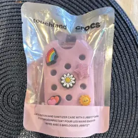 Touchland Crocs 80028448916 X Sugarpop Pink Hand Sanitizer Case 1 Fl Oz With 5 Jibbitz Charms