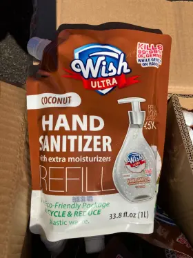 Ultra 60260 Wish Coconut Hand Sanitizer With Extra Moisturizers Box Of 10 1 Liter Bags